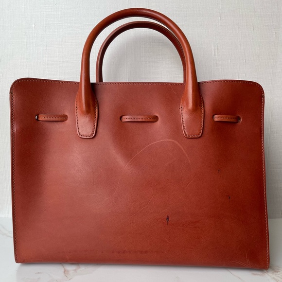 Mansur Gavriel Caramel Leather Tote. - Picture 9 of 16